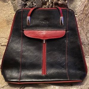 Vera Pelle Convertible Leather Backpack Tote